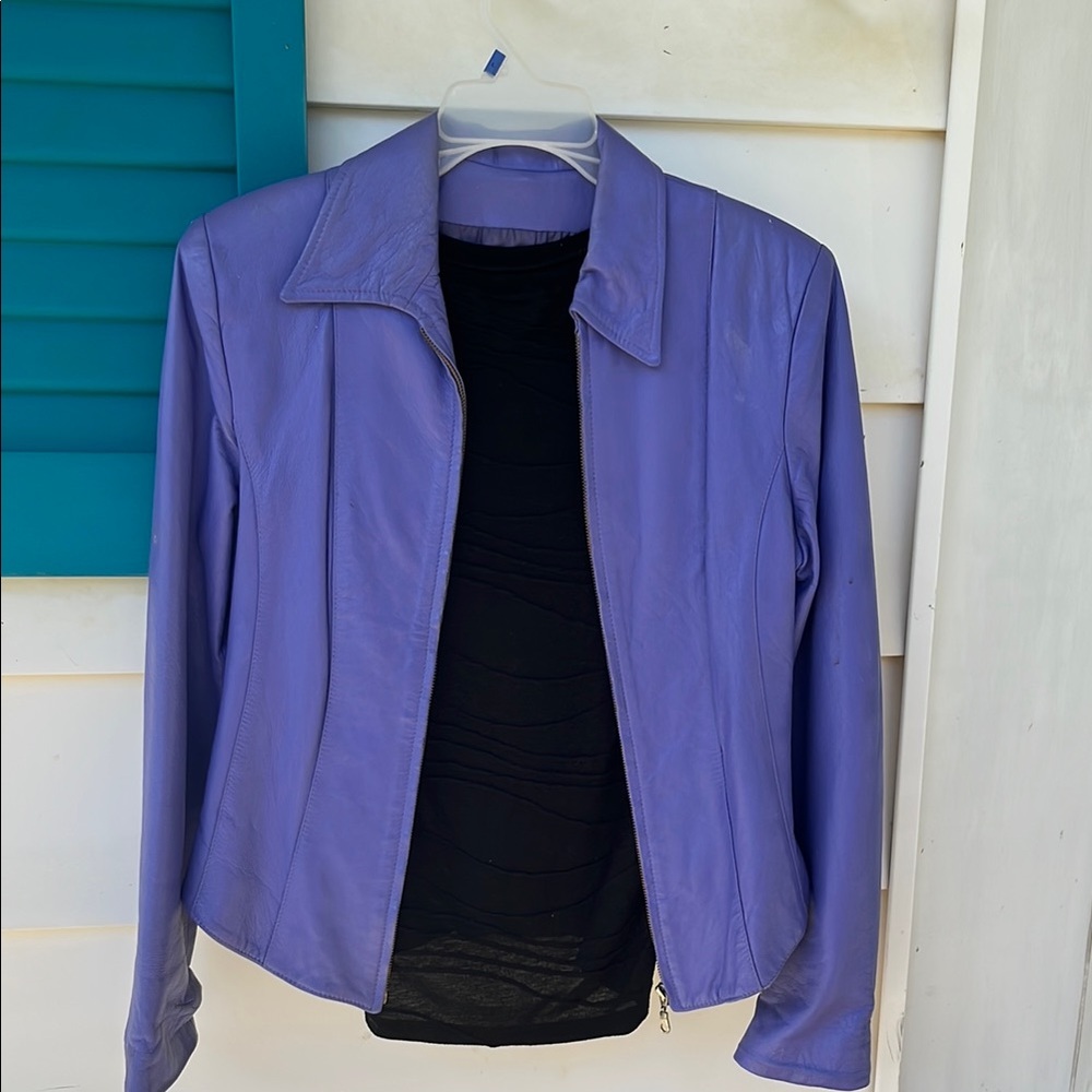 Purple Women's Leather Jacket
